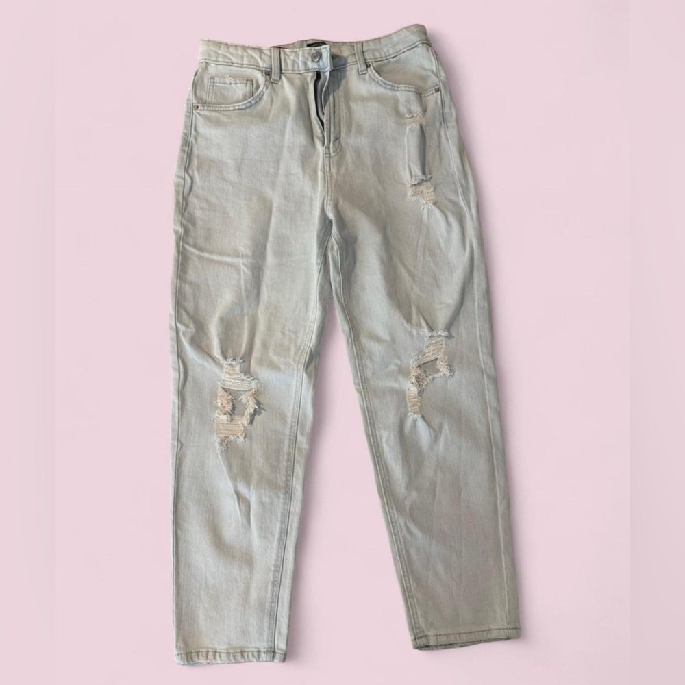 NWOT Size 10 Wild Fable Highest Rise Mom Jeans Light Blue Distressed Denim